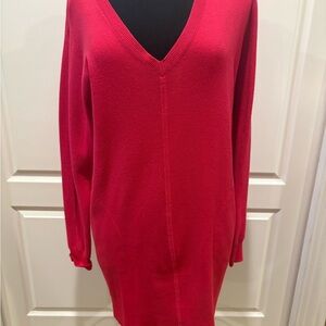 Elegant Red V-Neck Mini Dress